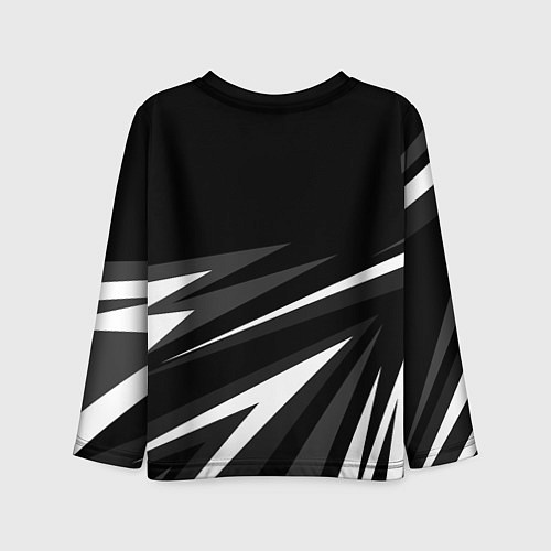 Детский лонгслив Russia - black and white geometry / 3D-принт – фото 2