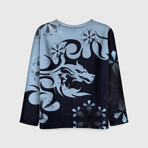 Детский лонгслив Дракон со снежинками / 3D-принт – фото 2