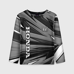 Лонгслив детский Honda - монохромный спортивный, цвет: 3D-принт