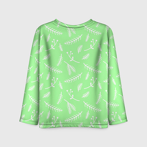 Детский лонгслив Нежный новогодний узор / 3D-принт – фото 2