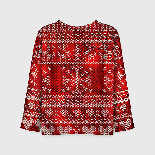 Детский лонгслив Рождественские узоры оленей / 3D-принт – фото 2