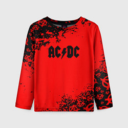 Лонгслив детский AC DC skull rock краски, цвет: 3D-принт