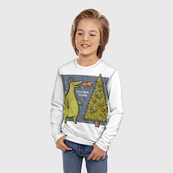 Лонгслив детский Дракон елка гори, цвет: 3D-принт — фото 2