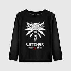 Детский лонгслив The Witcher белое лого гейм