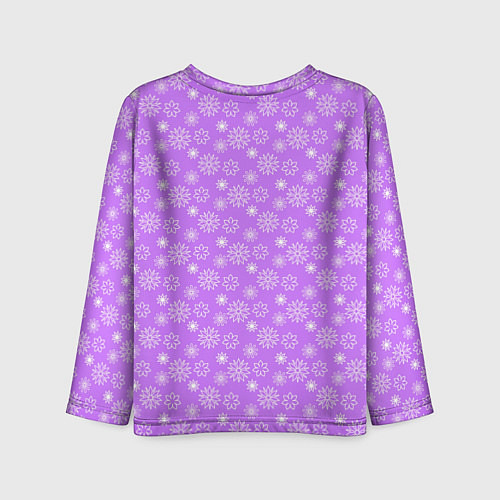 Детский лонгслив Сиреневый паттерн цветы / 3D-принт – фото 2
