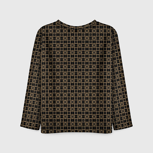 Детский лонгслив Тёмно-коричневый паттерн / 3D-принт – фото 2