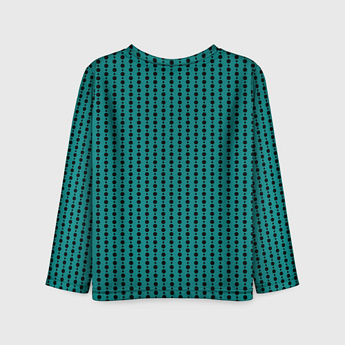 Детский лонгслив Паттерн кружочки на зелёном / 3D-принт – фото 2