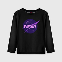Детский лонгслив NASA neon space