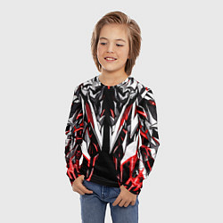 Лонгслив детский Белый и красный металл, цвет: 3D-принт — фото 2