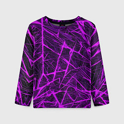 Лонгслив детский Фиолетовая паутина на чёрном фоне, цвет: 3D-принт