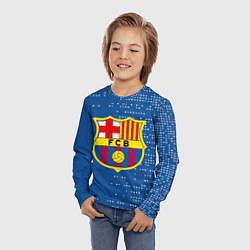 Лонгслив детский Футбольный клуб Барселона - логотип крупный, цвет: 3D-принт — фото 2
