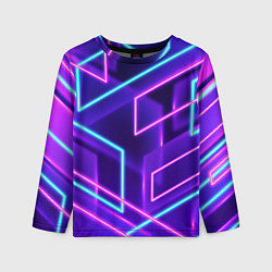 Лонгслив детский Neon Geometric, цвет: 3D-принт