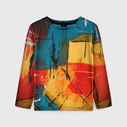 Лонгслив детский Картина маслом, цвет: 3D-принт