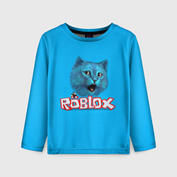 Лонгслив детский Roblox синий кот, цвет: 3D-принт
