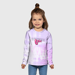 Лонгслив детский Love is everywhere on gradient, цвет: 3D-принт — фото 2