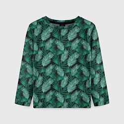 Детский лонгслив Паттерн тропические листья