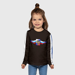 Лонгслив детский Герб России с ленточками, цвет: 3D-принт — фото 2