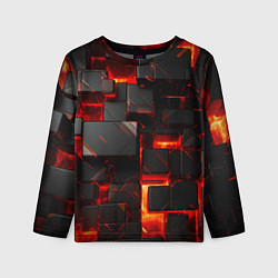 Лонгслив детский Неоновые квадратики, цвет: 3D-принт