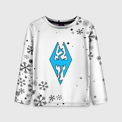 Лонгслив детский Skyrim logo winter, цвет: 3D-принт