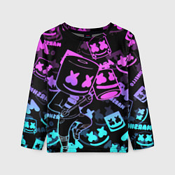 Лонгслив детский Marshmello neon pattern, цвет: 3D-принт