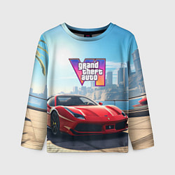 Лонгслив детский GTA 6 logo auto, цвет: 3D-принт