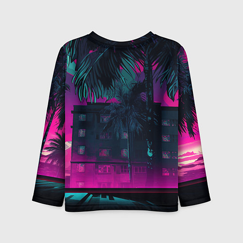 Детский лонгслив GTA 6 logo night Vice city / 3D-принт – фото 2