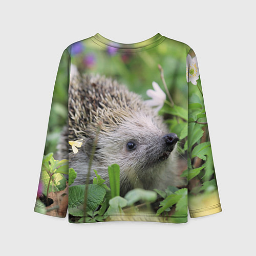 Детский лонгслив Лесной ёжик в траве / 3D-принт – фото 2