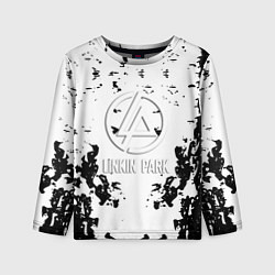 Детский лонгслив Linkin park краски лого чёрно белый