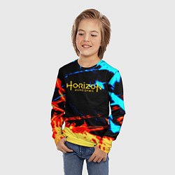 Лонгслив детский Horizon zero dawn огонь и лёд, цвет: 3D-принт — фото 2