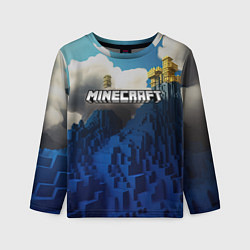 Лонгслив детский Minecraft лого и горы, цвет: 3D-принт