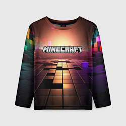 Лонгслив детский Minecraft логотип и кубы, цвет: 3D-принт