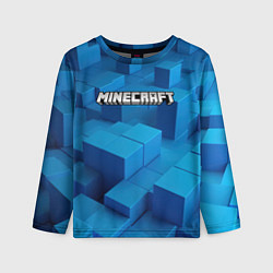 Лонгслив детский Minecraft синие плиты, цвет: 3D-принт