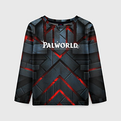 Лонгслив детский Palworld logo камни и красный свет, цвет: 3D-принт