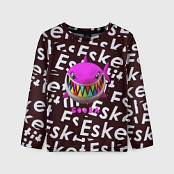 Лонгслив детский Esskeetit logo pattern, цвет: 3D-принт