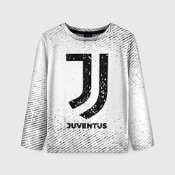 Лонгслив детский Juventus с потертостями на светлом фоне, цвет: 3D-принт