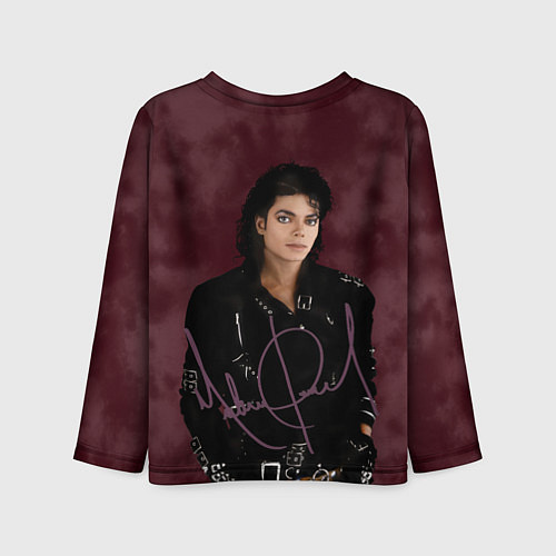 Детский лонгслив Michael Jackson на бордовом фоне / 3D-принт – фото 2