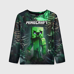 Лонгслив детский Minecraft зеленый персонаж, цвет: 3D-принт