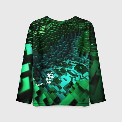 Детский лонгслив Minecraft зеленая летящая голова / 3D-принт – фото 2