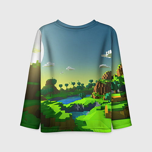 Детский лонгслив Minecraft персонаж зеленый мир / 3D-принт – фото 2