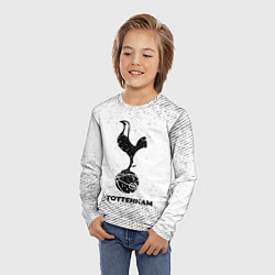 Лонгслив детский Tottenham с потертостями на светлом фоне, цвет: 3D-принт — фото 2