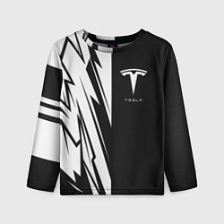 Лонгслив детский Tesla - carbon texture, цвет: 3D-принт