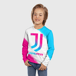 Лонгслив детский Juventus neon gradient style, цвет: 3D-принт — фото 2
