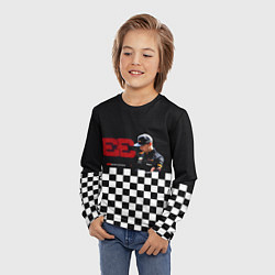 Лонгслив детский Макс Ферстаппен гонщик, цвет: 3D-принт — фото 2