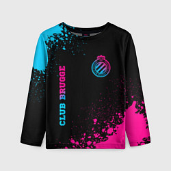 Детский лонгслив Club Brugge - neon gradient вертикально