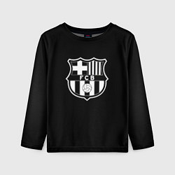 Детский лонгслив Barcelona fc club белое лого