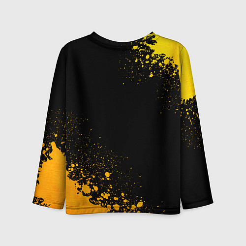 Детский лонгслив Manchester United - gold gradient вертикально / 3D-принт – фото 2
