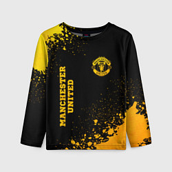 Лонгслив детский Manchester United - gold gradient вертикально, цвет: 3D-принт