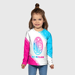 Лонгслив детский AC Milan neon gradient style, цвет: 3D-принт — фото 2