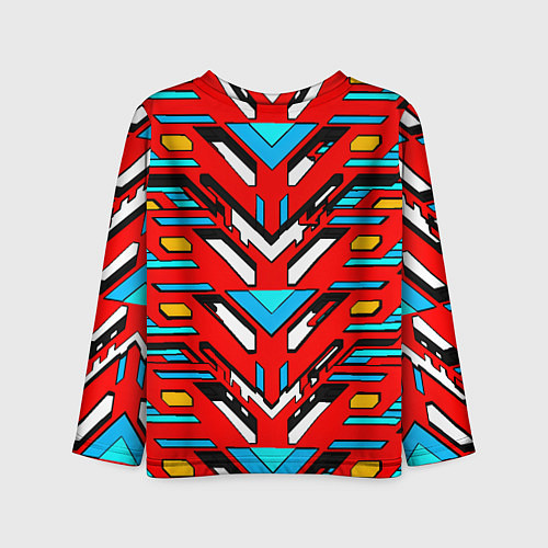 Детский лонгслив Красно-синяя техно броня / 3D-принт – фото 2
