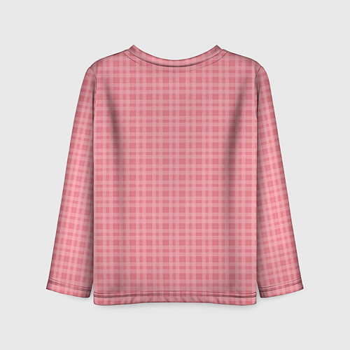 Детский лонгслив Лососево-розовый клетчатый / 3D-принт – фото 2